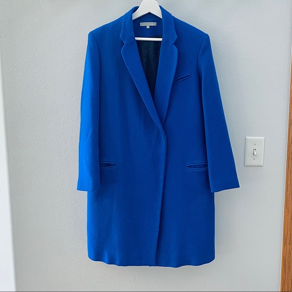 cobalt blue wool coat